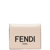 フェンディ ロゴ 二つ折り財布 8M0420 ピンク ブラック レザー レディース FENDI 【中古】